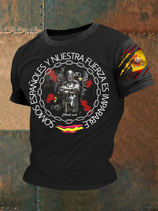 Camiseta bordada bandera española de los hombres