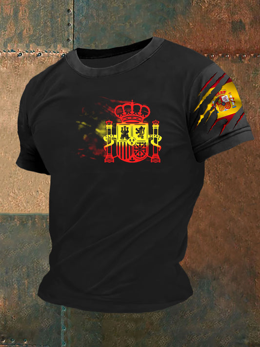 Camiseta bordada bandera española de los hombres