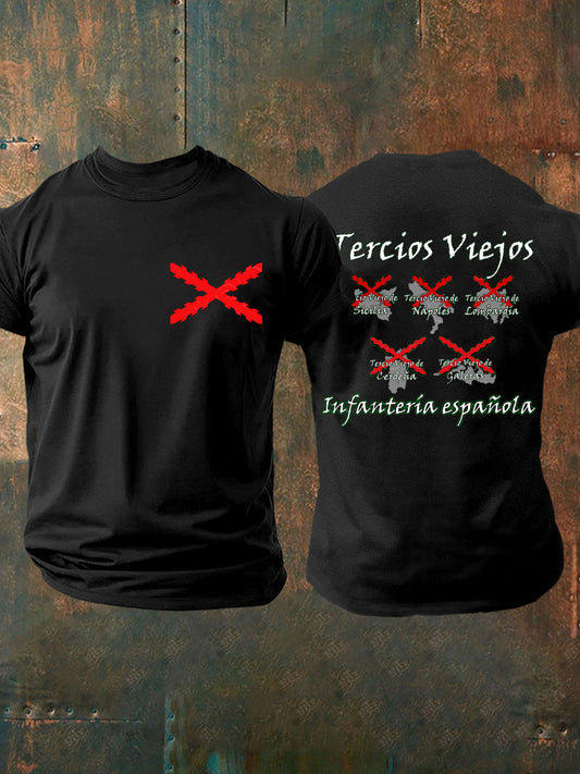 Camiseta de hombre con estampado Cruz de Borgoña de España Tercio