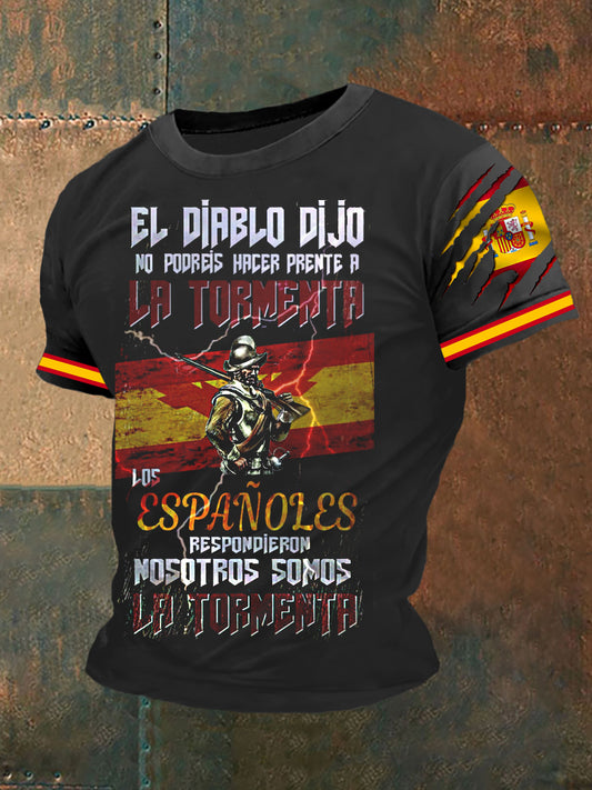 Camiseta bordada bandera española de los hombres
