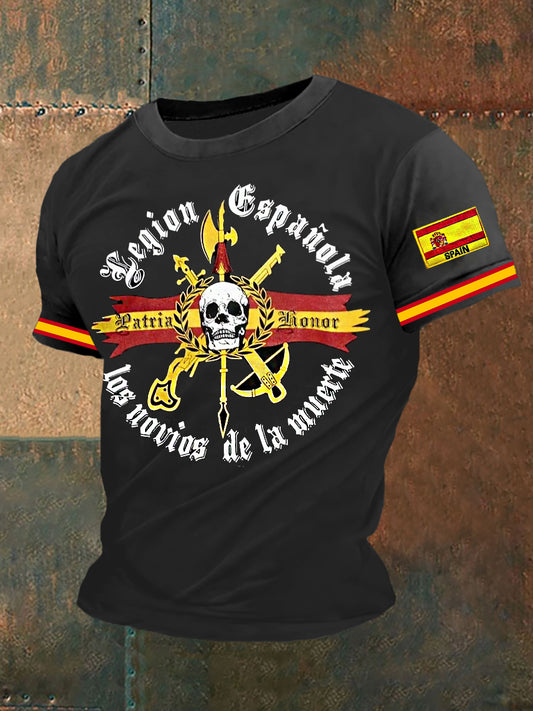 Camiseta bordada bandera española de los hombres
