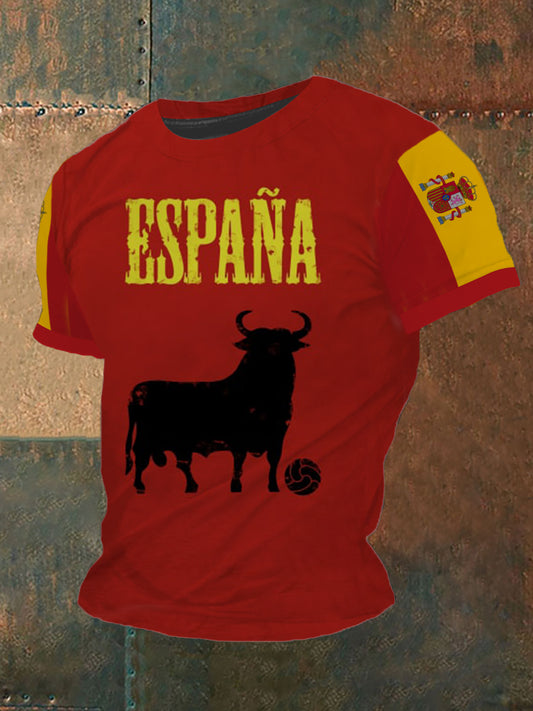 Camiseta Espana Fútbol Toro de manga corta para hombre