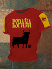 Camiseta Espana Fútbol Toro de manga corta para hombre