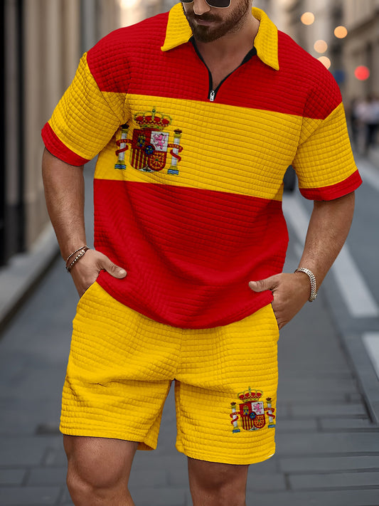Waffle Casual Zip-Up Traje de los hombres