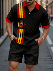 Waffle Casual Zip-Up Traje de los hombres