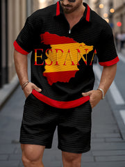 Waffle Casual Zip-Up Traje de los hombres