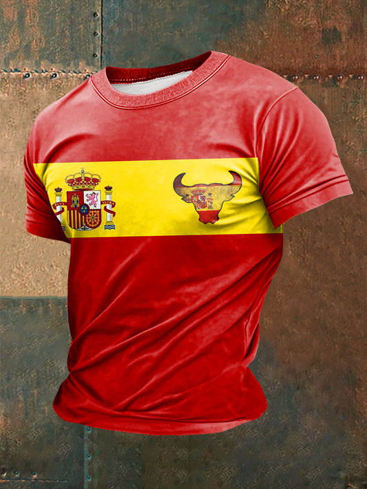 Camiseta de manga corta estampada Toro español para hombre