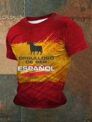 Camiseta de manga corta estampada ORGULLOSO DE SER ESPAÑOL para hombre
