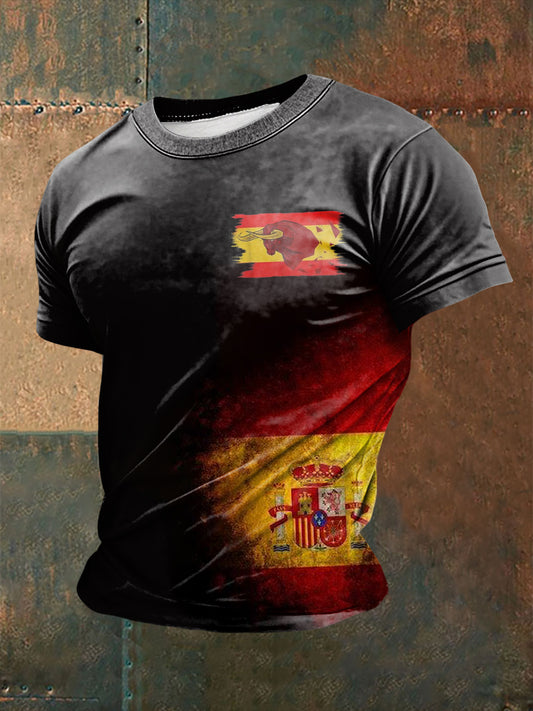 Camiseta de manga corta estampada Toro español para hombre