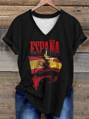 Camiseta de manga corta para mujer bailarina de flamenco española