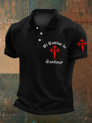 Hombre España Fe Cruz de Santiago Peregrinación a Santiago Impreso Polo