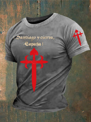 Cruz de la fe de España de los hombres de Santiago Impreso camiseta