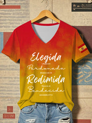 Camiseta de manga corta verso español de la Biblia de las mujeres