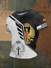 Top de manga corta con estampado de bandera de España para hombre