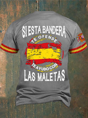 Camiseta estampada España If This Flag You, I Will Pack Your Bags para hombre