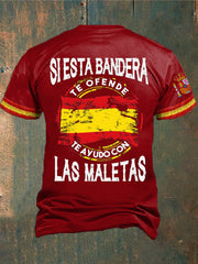 Camiseta estampada España If This Flag You, I Will Pack Your Bags para hombre